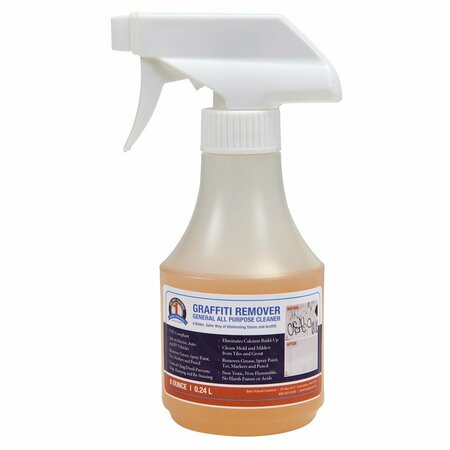 ONE SHOT 1 Shot Graffiti Remover And Cleaner 8 Oz With Trigger Sprayer By Bare Ground BGMI-8GRTR